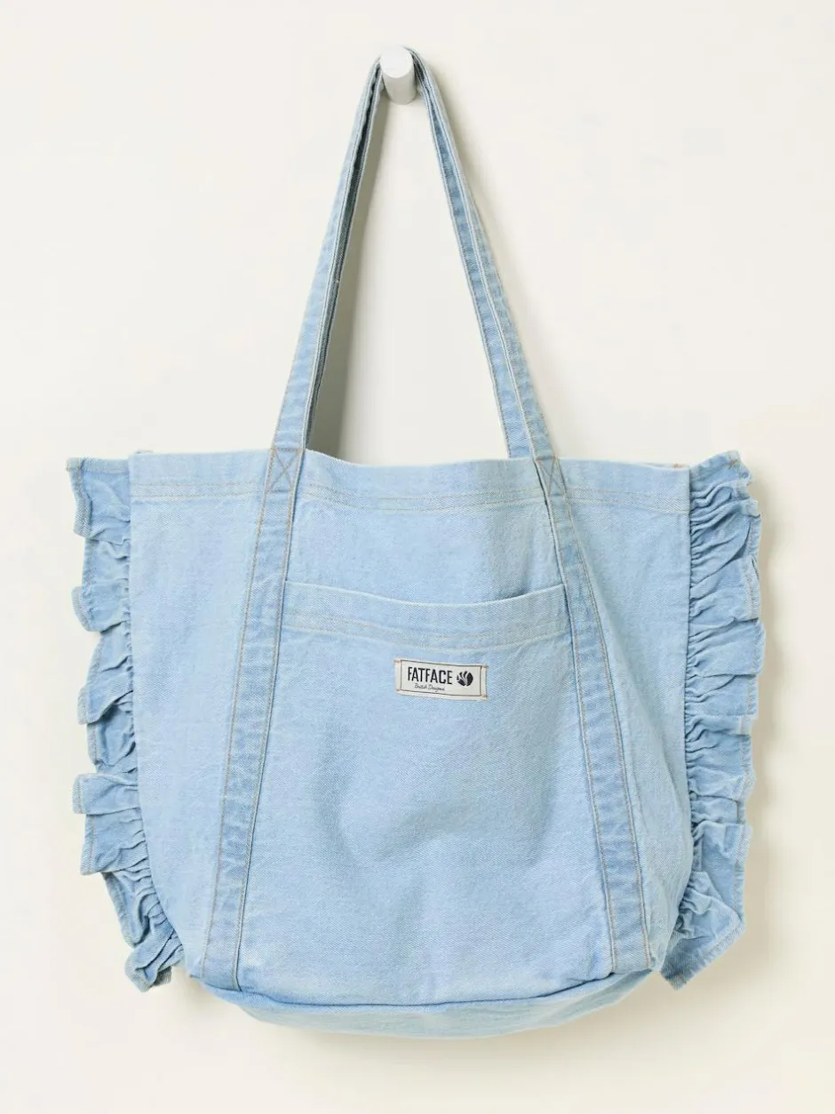 Fat Face FatFace Astrid Light Denim Frill Tote Discount