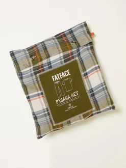 Fat Face FatFace Beale Khaki Green Check Pyjama Set Clearance