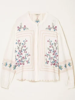 Fat Face FatFace Betsie Ivory Embroidered Blouse Clearance