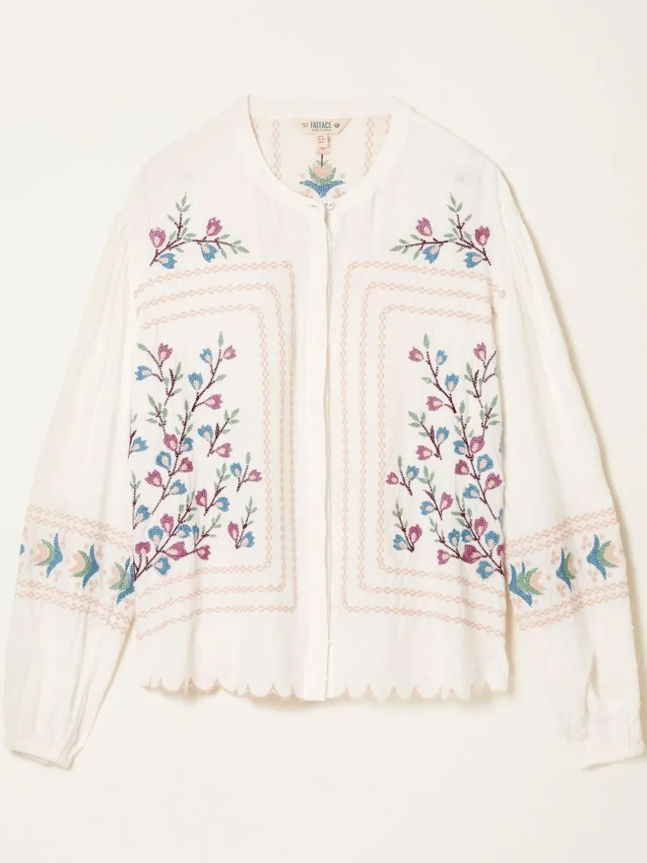 Fat Face FatFace Betsie Ivory Embroidered Blouse Clearance
