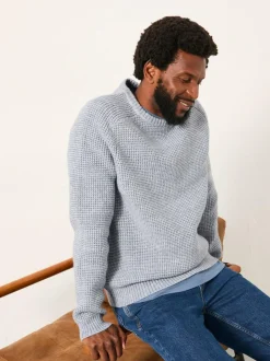 Fat Face FatFace Bourton Light Blue Knitted Crew Neck Jumper