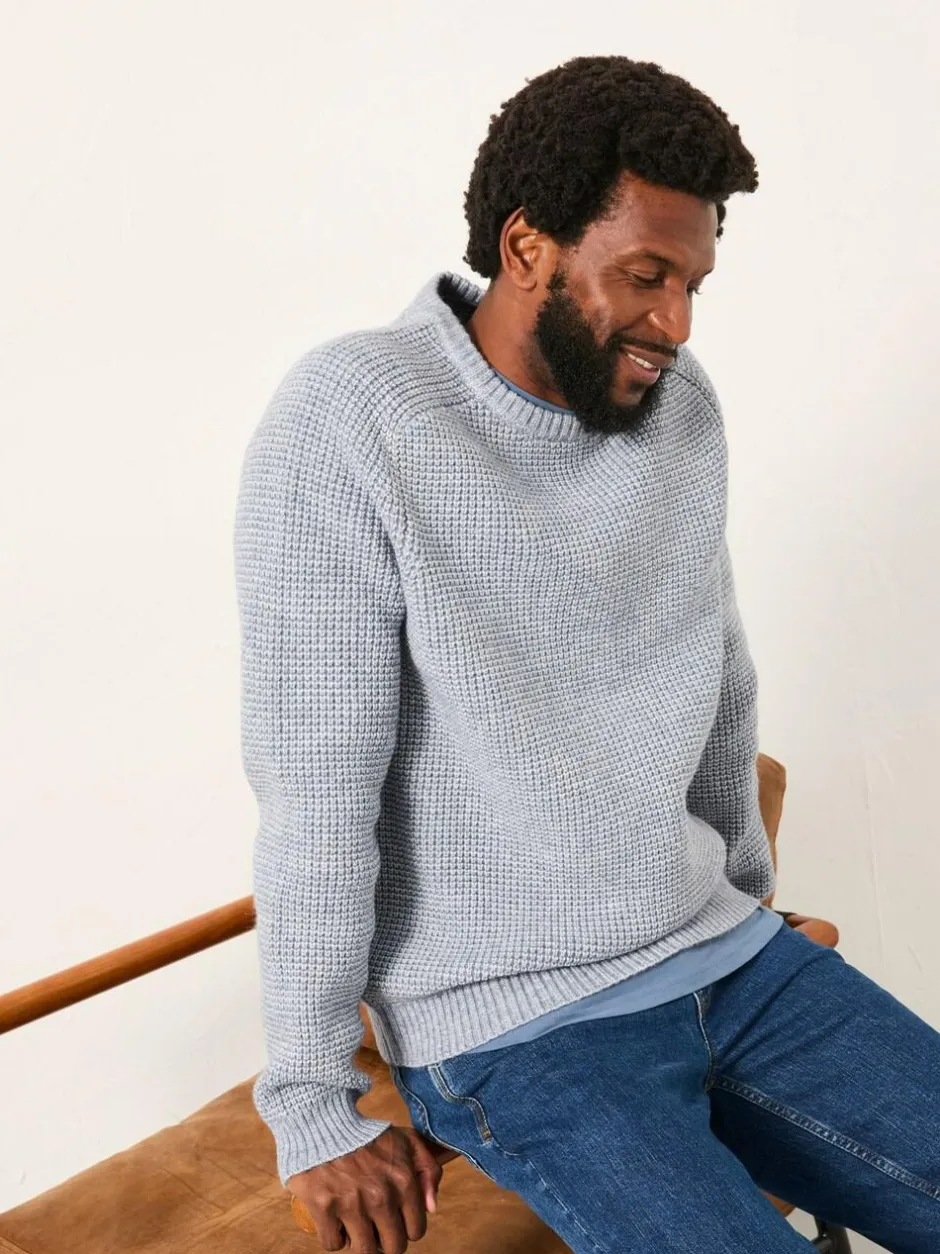 Fat Face FatFace Bourton Light Blue Knitted Crew Neck Jumper