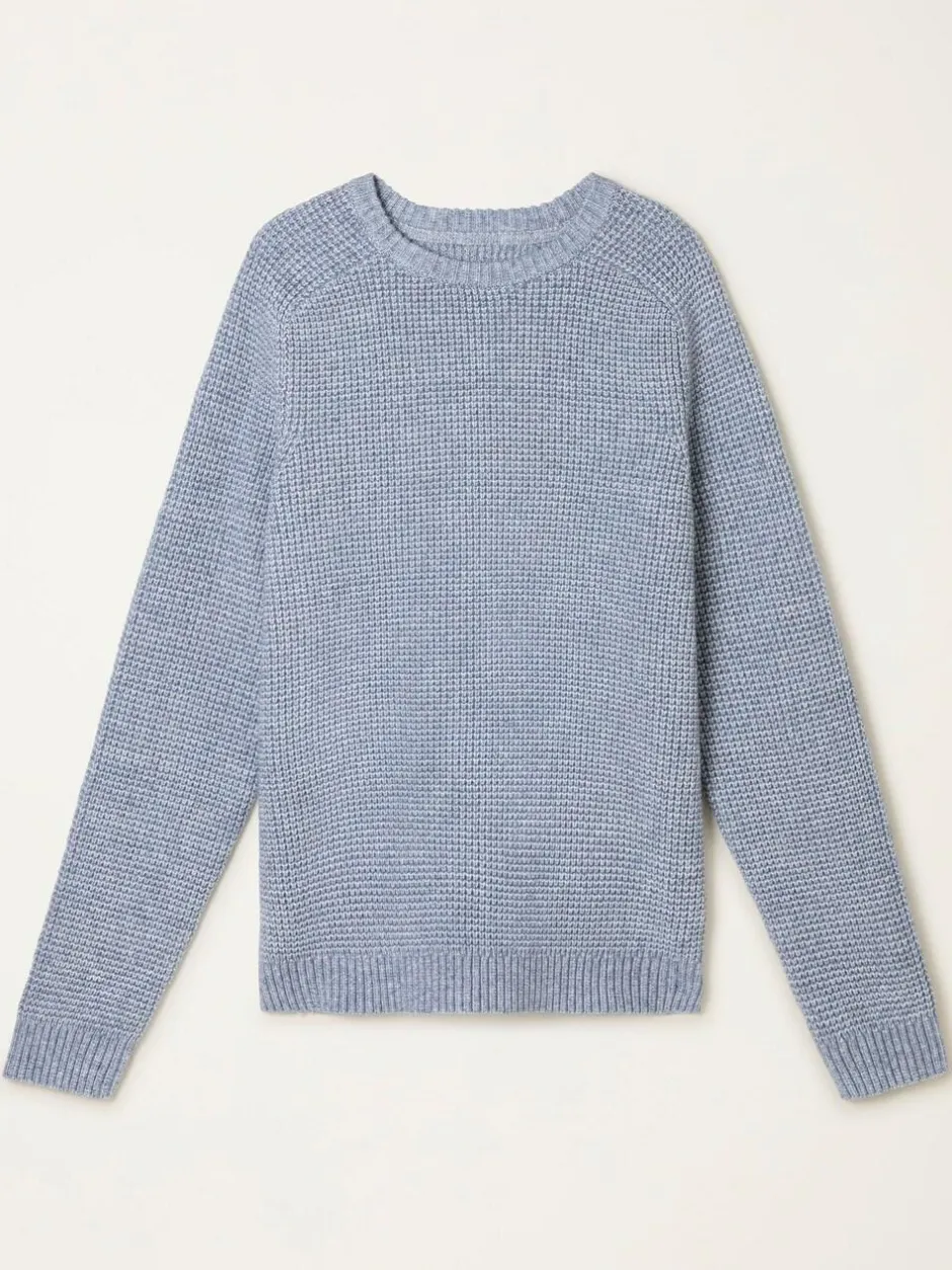 Fat Face FatFace Bourton Light Blue Knitted Crew Neck Jumper