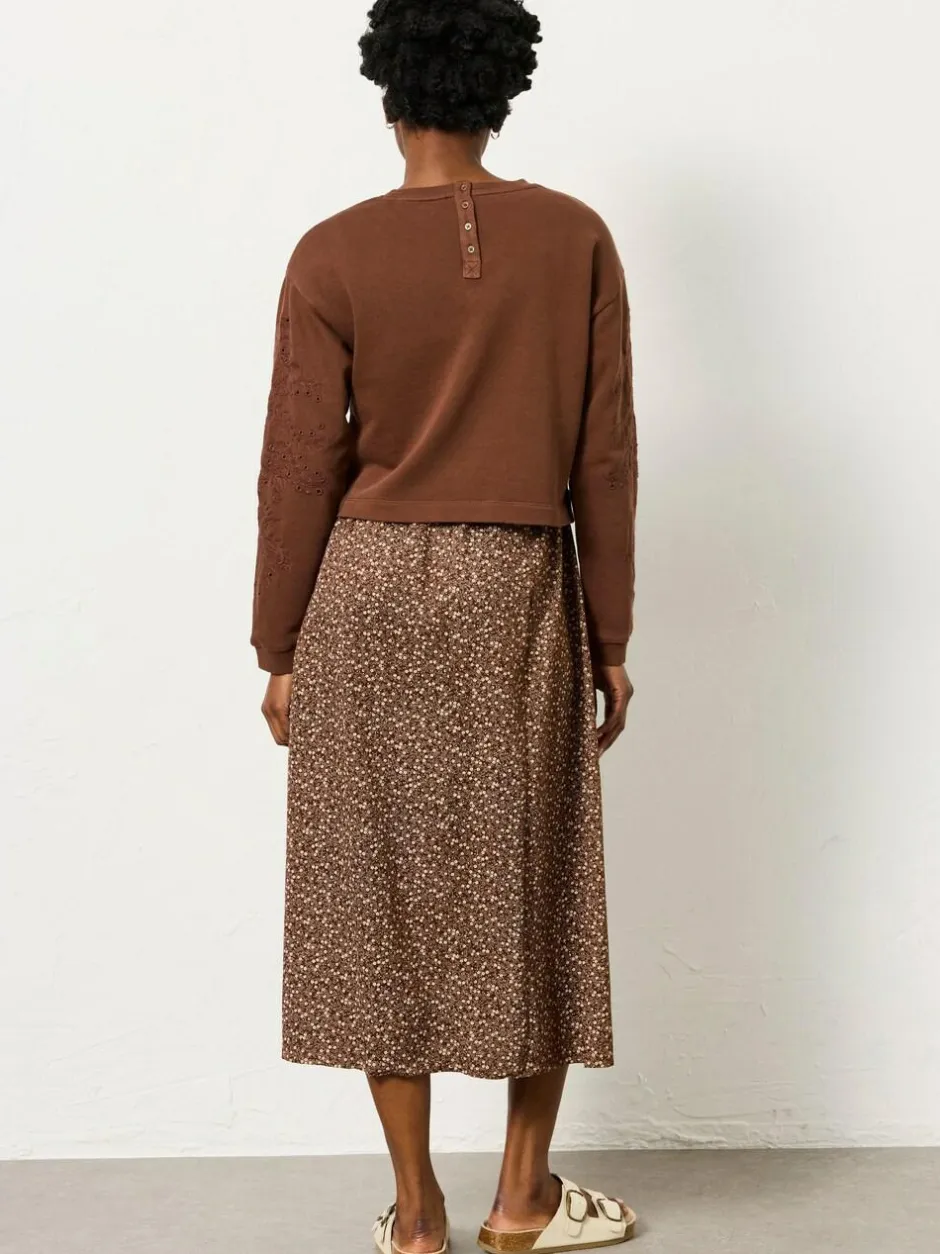 Fat Face FatFace Brown Ditsy Petite Noa 2in1 Midi Dress Online