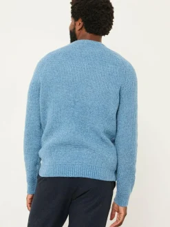 Fat Face FatFace Calder Crew Neck Knitted Jumper Light Vintage Blue Best