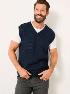 Fat Face FatFace Calder V-Neck Knitted Tank Navy