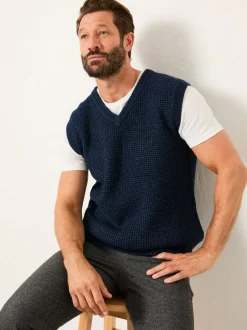 Fat Face FatFace Calder V-Neck Knitted Tank Navy