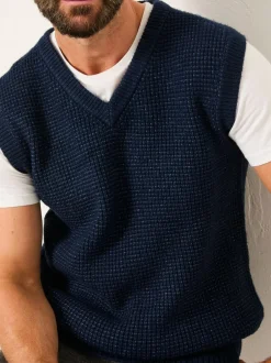 Fat Face FatFace Calder V-Neck Knitted Tank Navy