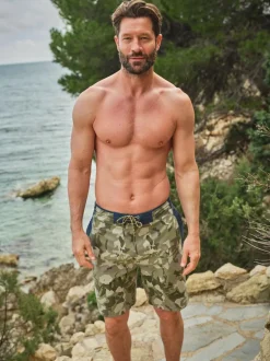 Fat Face FatFace Camber Green Camo Swim Shorts New