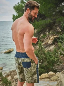 Fat Face FatFace Camber Green Camo Swim Shorts New