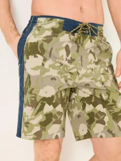 Fat Face FatFace Camber Green Camo Swim Shorts New