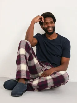 Fat Face FatFace Connel Burgundy Red Check Pyjama Bottoms Hot