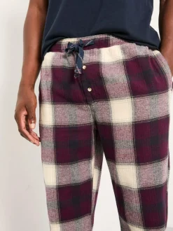 Fat Face FatFace Connel Burgundy Red Check Pyjama Bottoms Hot