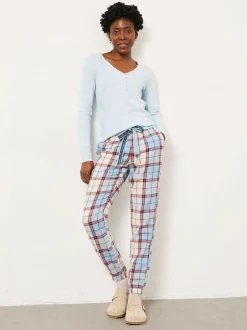 Fat Face FatFace Cora Blue Check Pyjama Bottom
