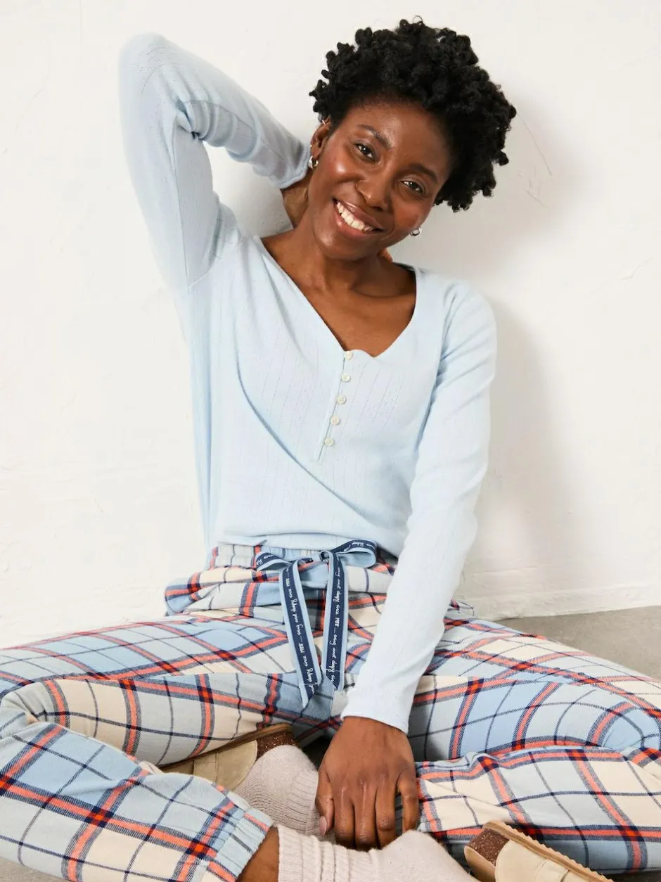Fat Face FatFace Cora Blue Check Pyjama Bottom