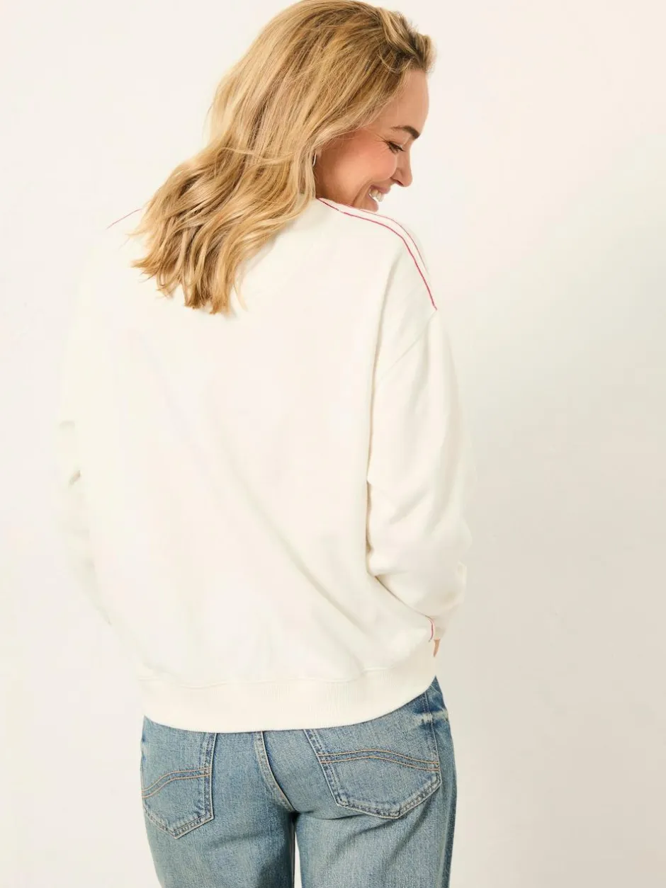 Fat Face FatFace Emily Ivory Apres Graphic Crew Sweatshirt Hot