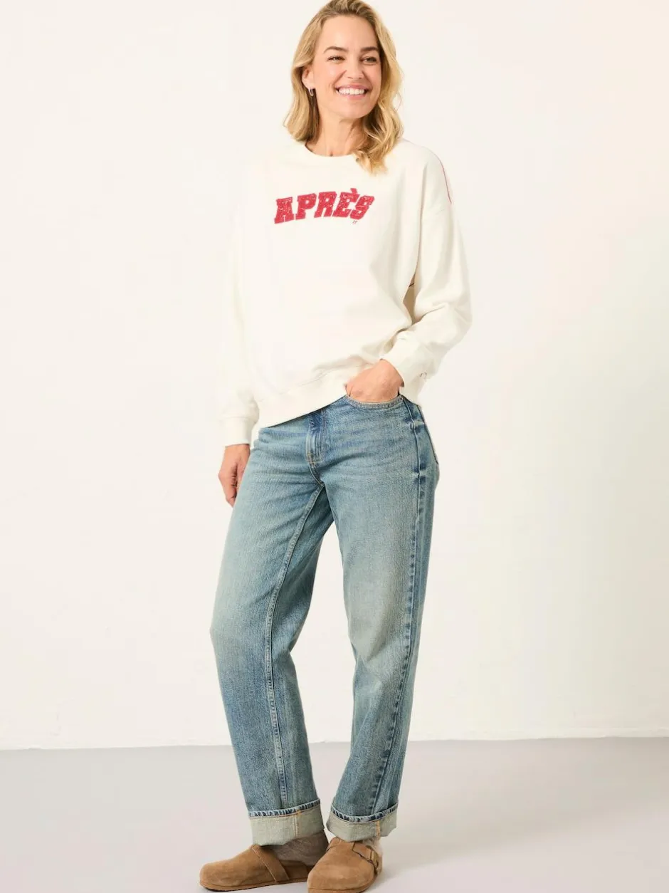 Fat Face FatFace Emily Ivory Apres Graphic Crew Sweatshirt Hot