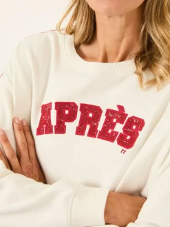 Fat Face FatFace Emily Ivory Apres Graphic Crew Sweatshirt Hot