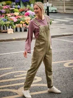 Fat Face FatFace Freja Khaki Green Dungarees Hot