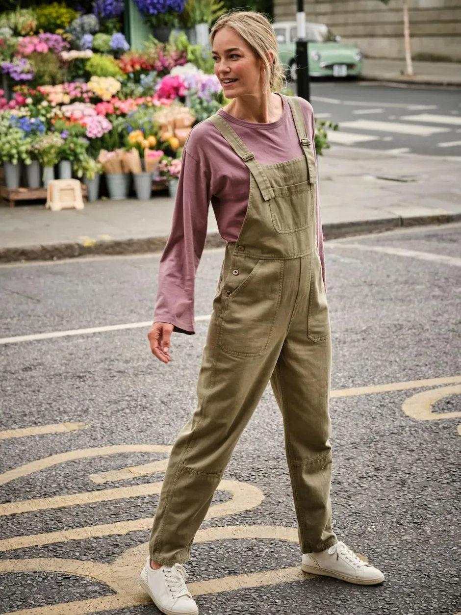Fat Face FatFace Freja Khaki Green Dungarees Hot