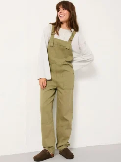 Fat Face FatFace Freja Khaki Green Dungarees Hot