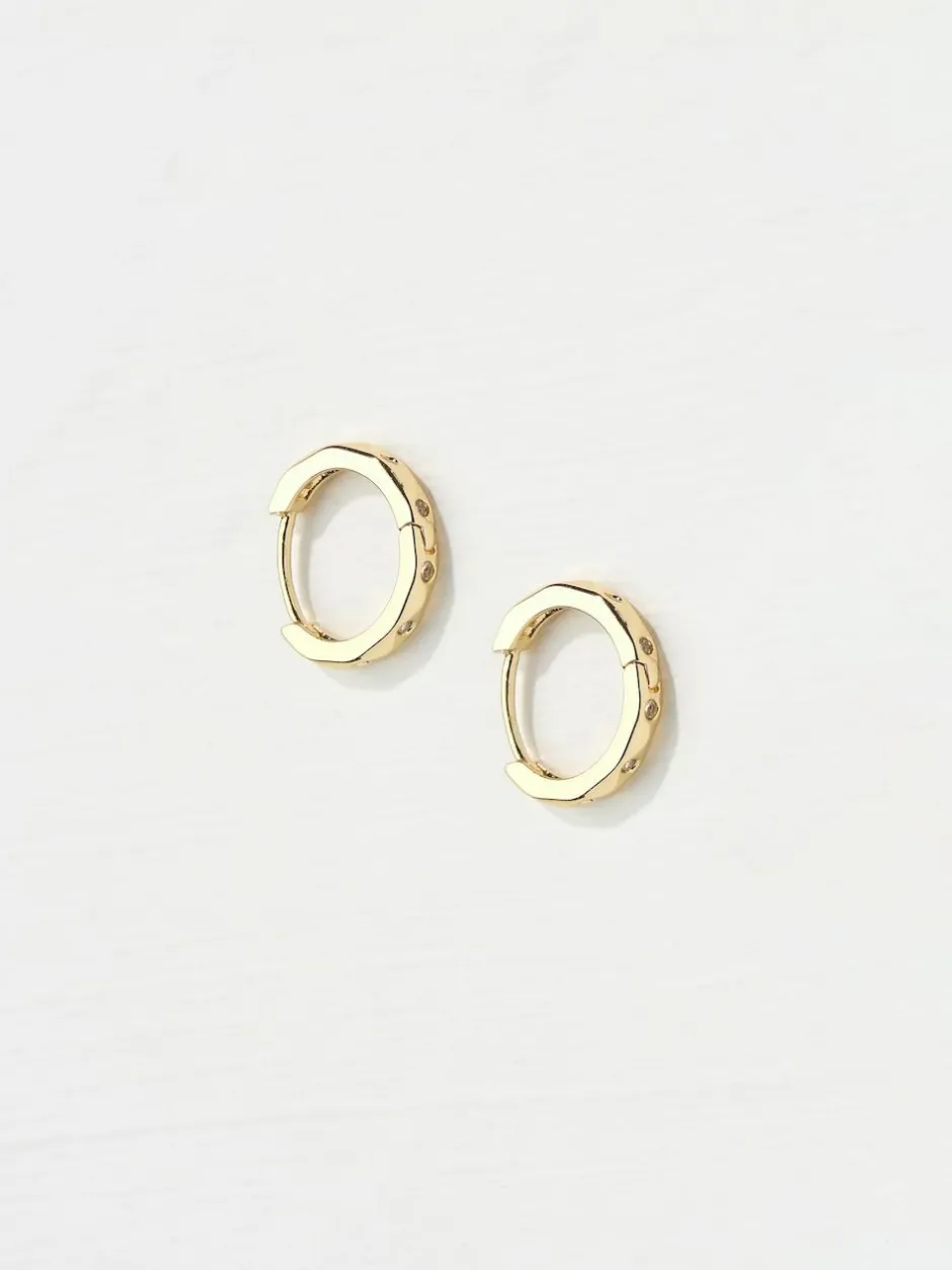 Fat Face FatFace Gold Tone Gem Huggie Hoops Earrings Outlet