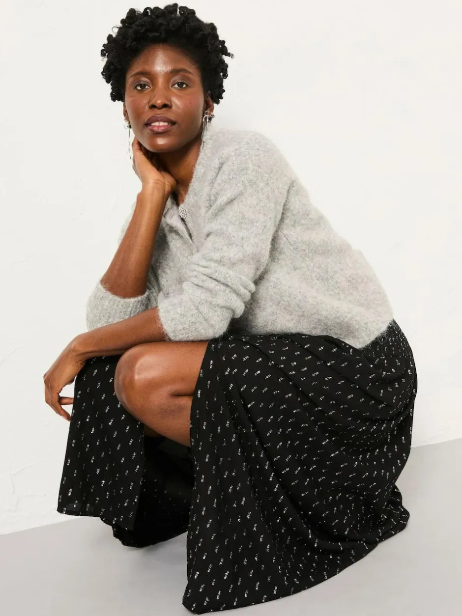 Fat Face FatFace Harper Black Midi Skirt Hot