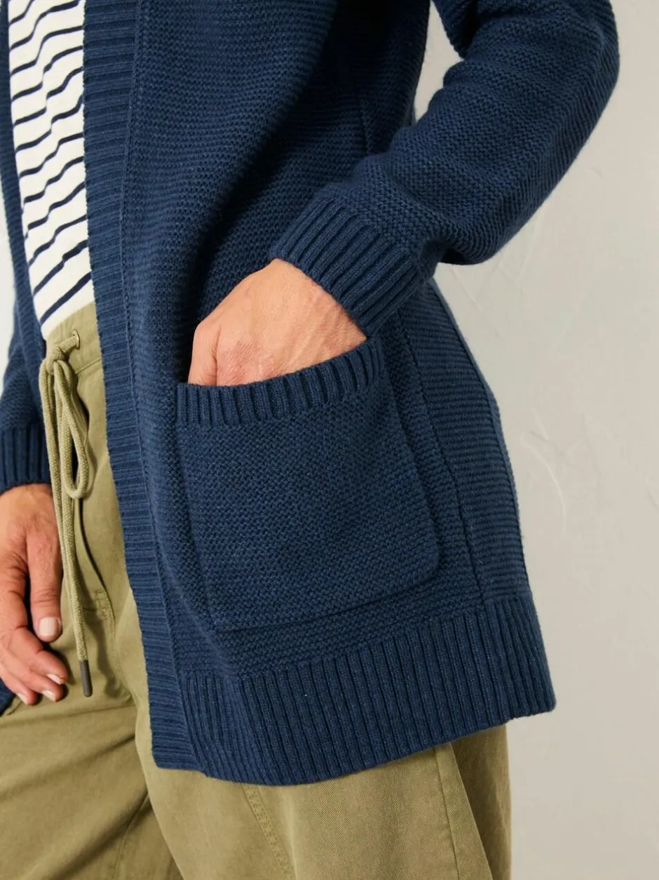Fat Face FatFace Harriet Longline Knitted Cardigan Navy Sale