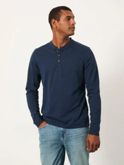Fat Face FatFace Henley Long Sleeve Woodside Slub Navy Outlet