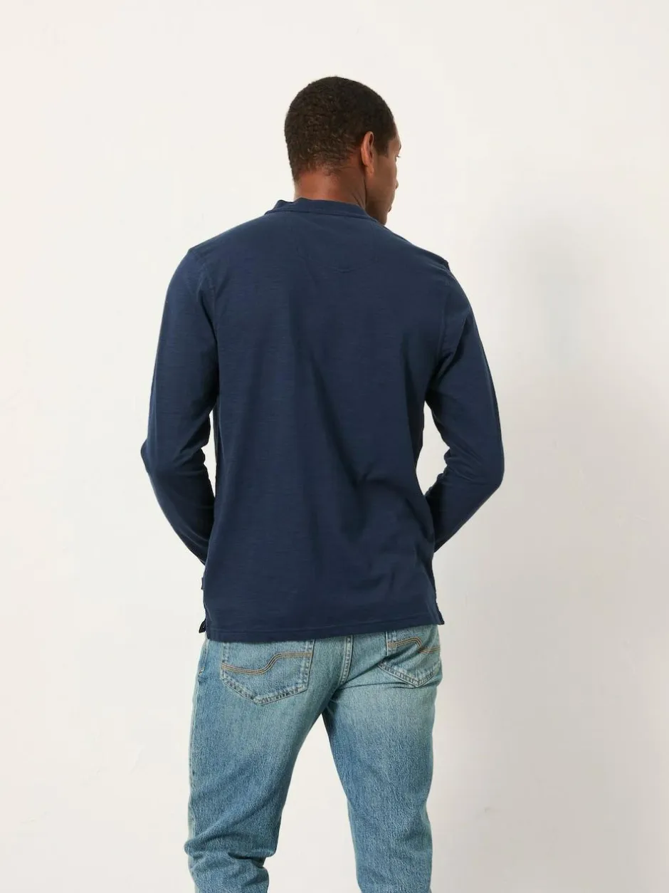 Fat Face FatFace Henley Long Sleeve Woodside Slub Navy Outlet
