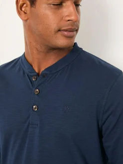 Fat Face FatFace Henley Long Sleeve Woodside Slub Navy Outlet