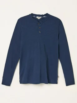 Fat Face FatFace Henley Long Sleeve Woodside Slub Navy Outlet