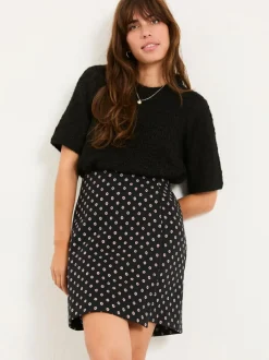 Fat Face FatFace Jackie Black Metallic Skirt New