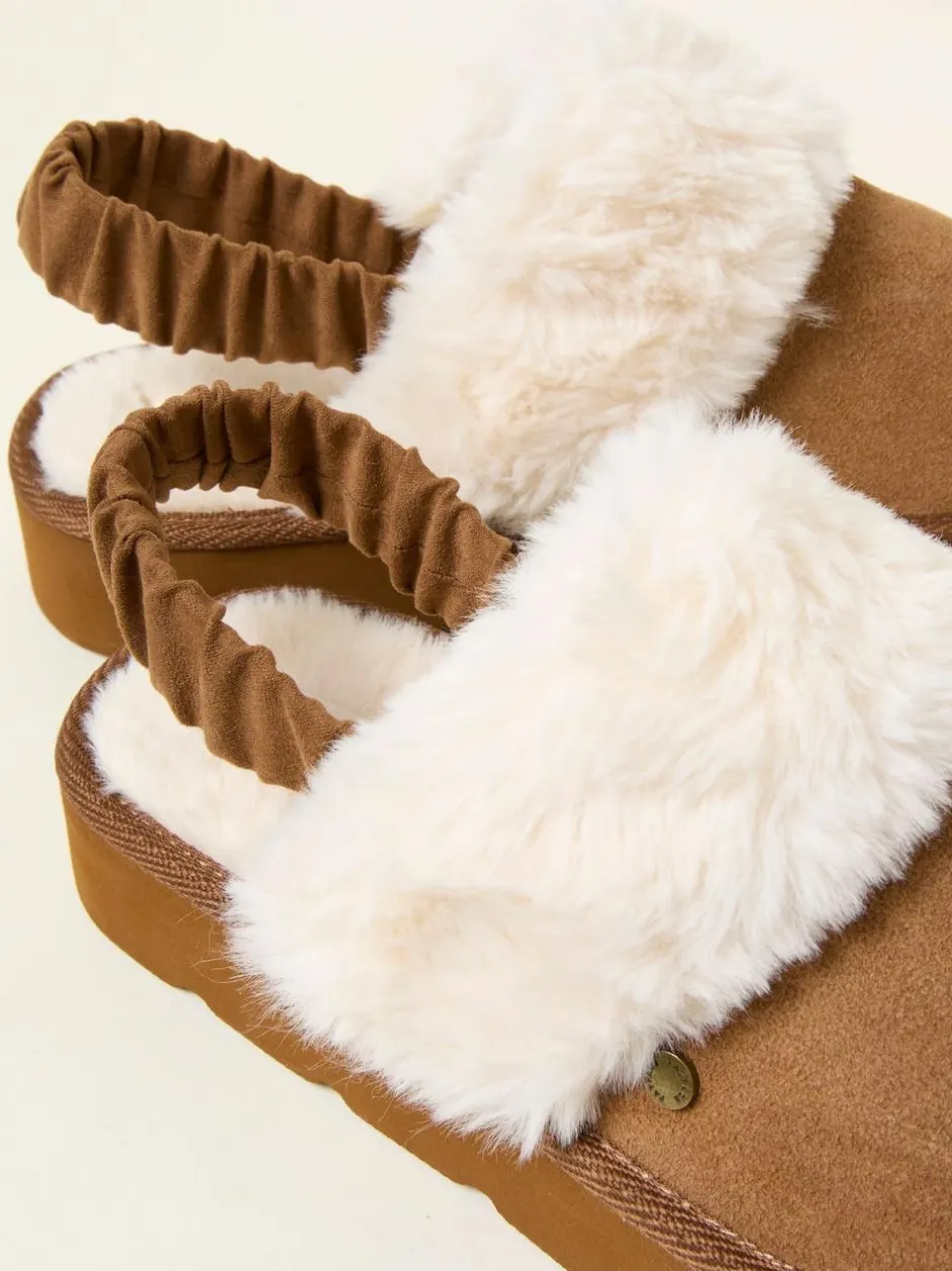 Fat Face FatFace Josie Tan Brown Back Strap Mule Online
