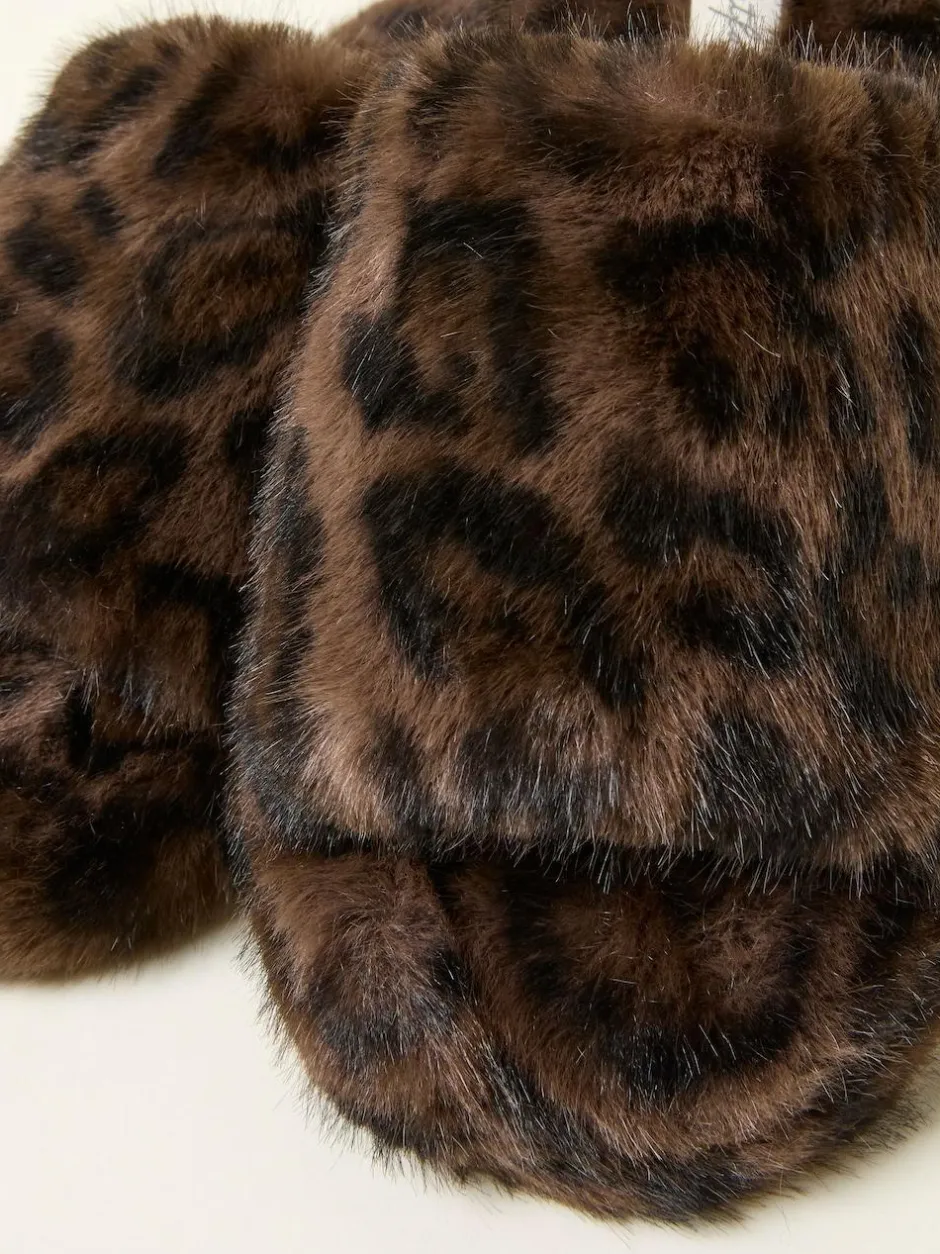 Fat Face FatFace Kat Black Leopard Slipper Clearance