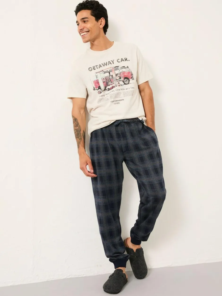 Fat Face FatFace Kemble Navy Check Cuffed Pyjama Bottoms Online