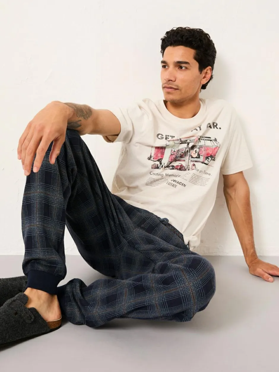 Fat Face FatFace Kemble Navy Check Cuffed Pyjama Bottoms Online
