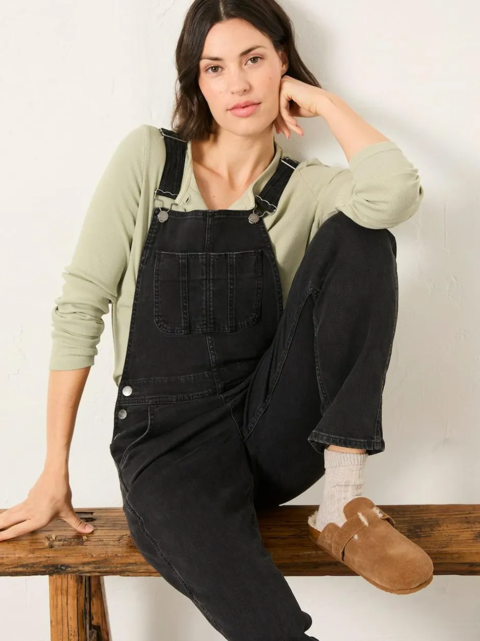 Fat Face FatFace Lewes Dungarees Washed Black New