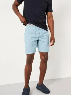 Fat Face FatFace Light Blue Seil Stripe Shorts Pyjama Set Hot