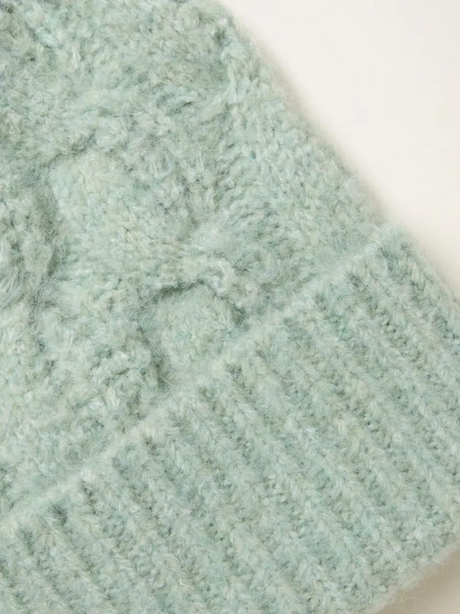 Fat Face FatFace Cable Beanie Light Green Online
