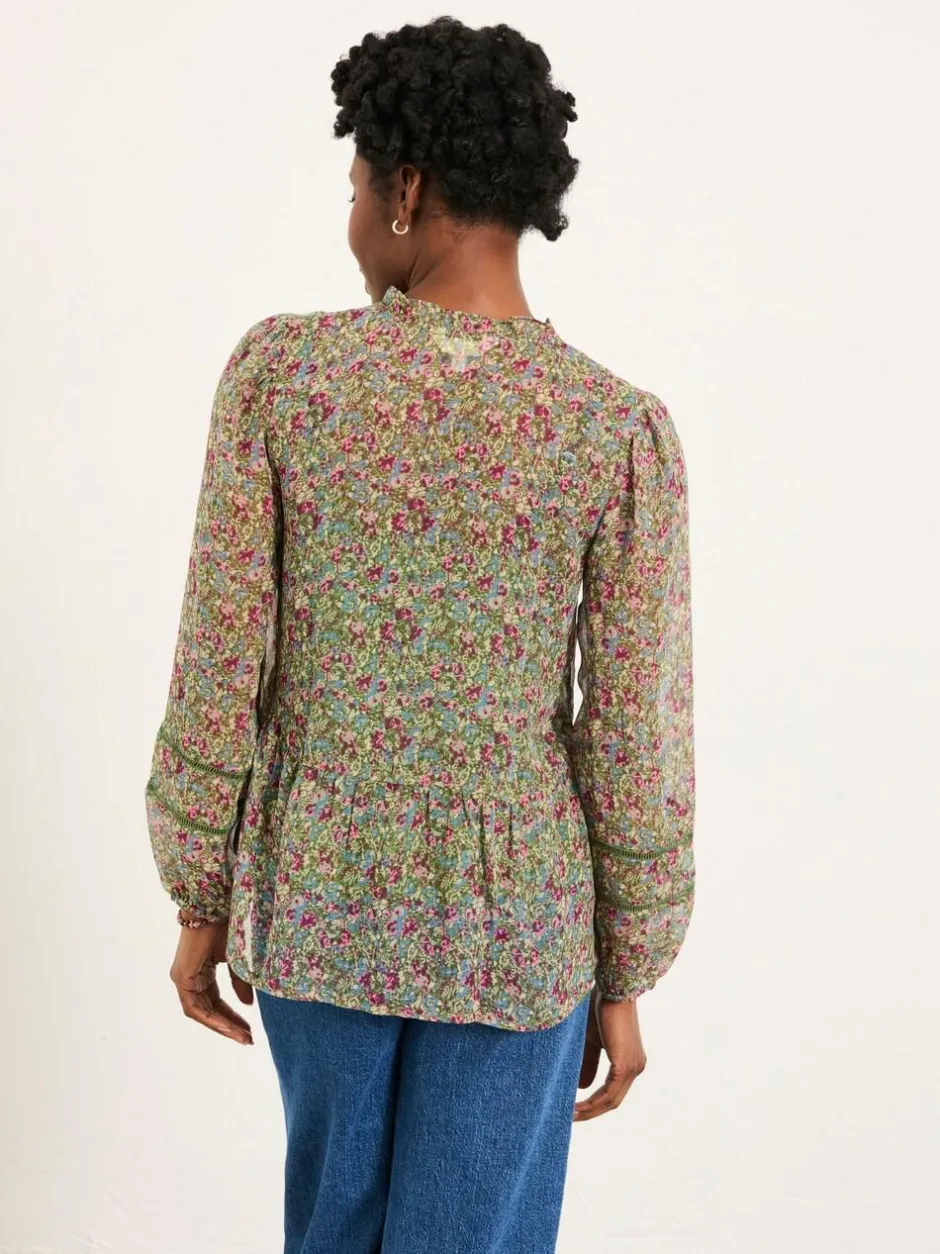 Fat Face FatFace Mel Green Ditsy Garden Blouse Discount