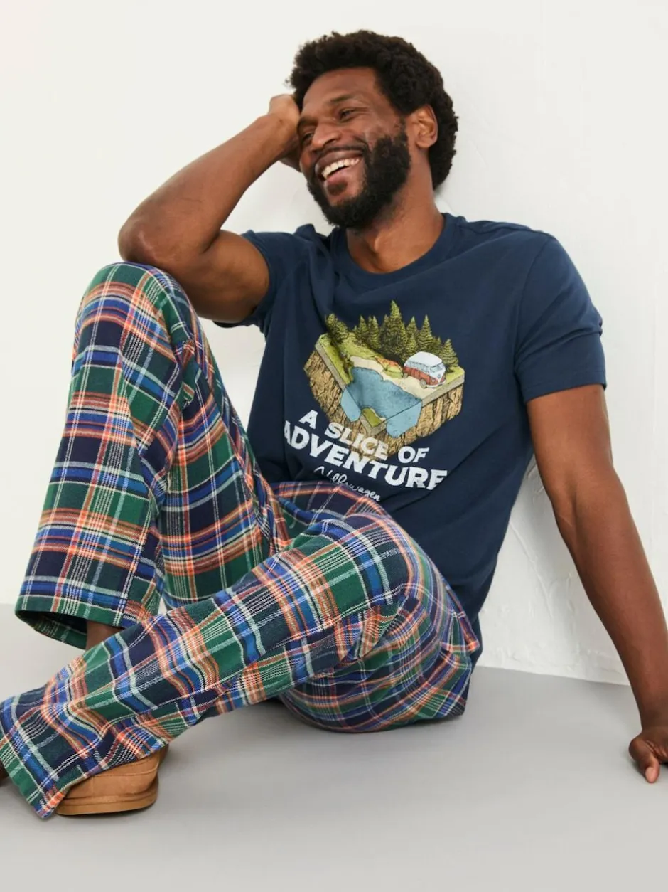 Fat Face FatFace Milburn Cobalt Blue Check Pyjama Bottoms Discount