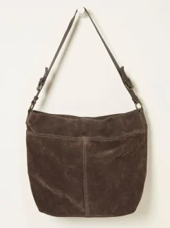 Fat Face FatFace Molly Chocolate Brown Suede Shoulder Bag Hot