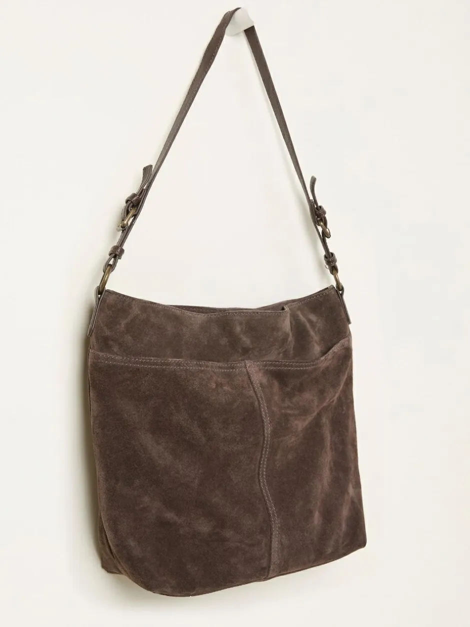 Fat Face FatFace Molly Chocolate Brown Suede Shoulder Bag Hot