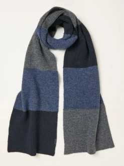 Fat Face FatFace Navy Leo Colourblock Scarf Best