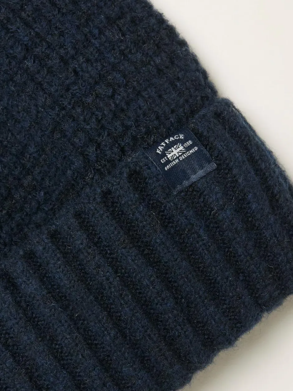 Fat Face FatFace Waffle Beanie Navy Outlet