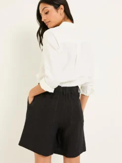 Fat Face FatFace Nell Linen Shorts Black Discount