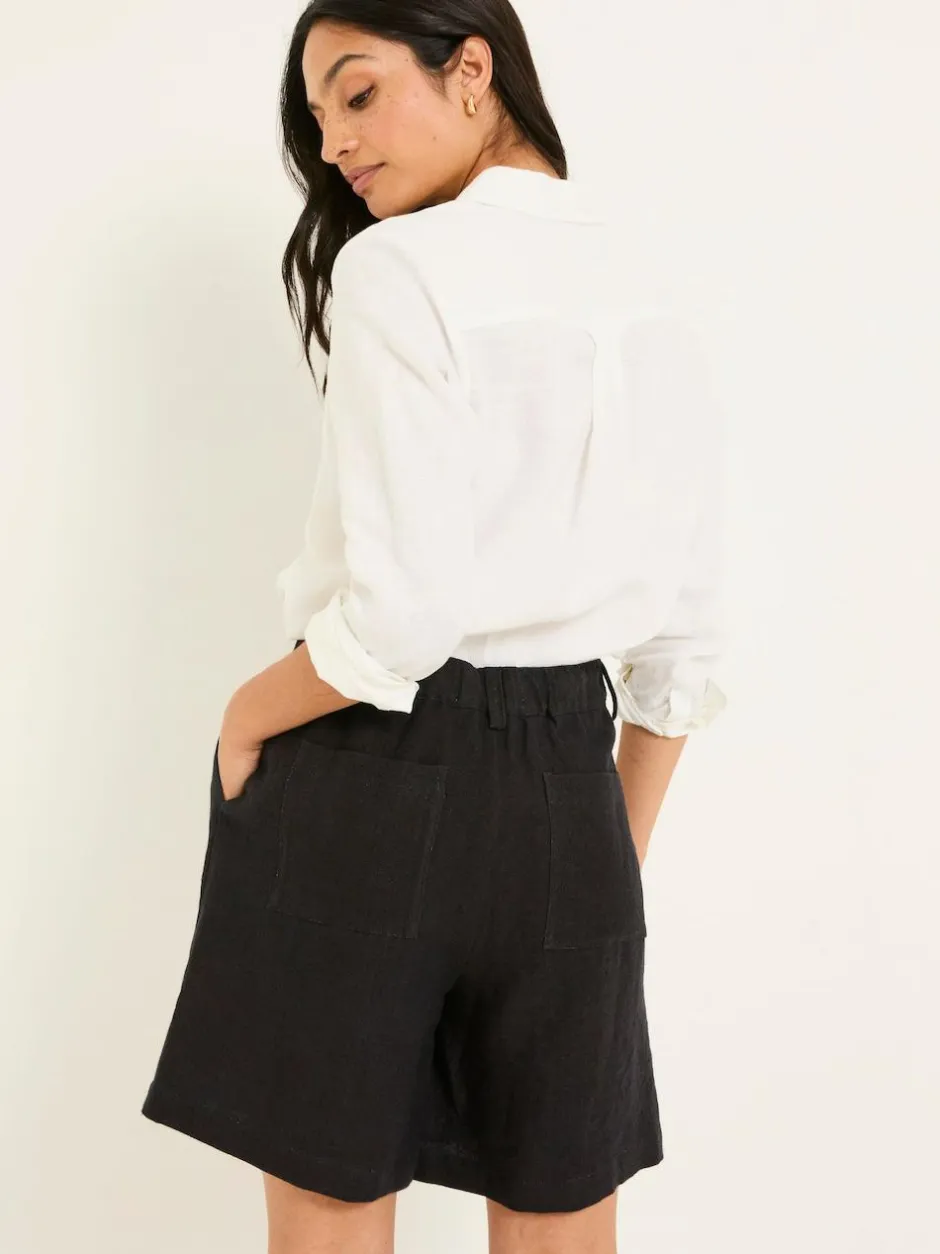 Fat Face FatFace Nell Linen Shorts Black Discount