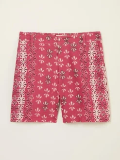 Fat Face FatFace Nell Dark Pink Earth Geo Linen Blend Shorts