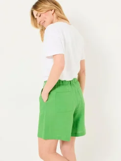 Fat Face FatFace Nell Linen Shorts Green Clearance